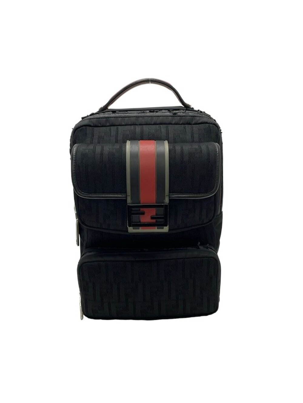Fendi Backpack Black Red Dark Gray